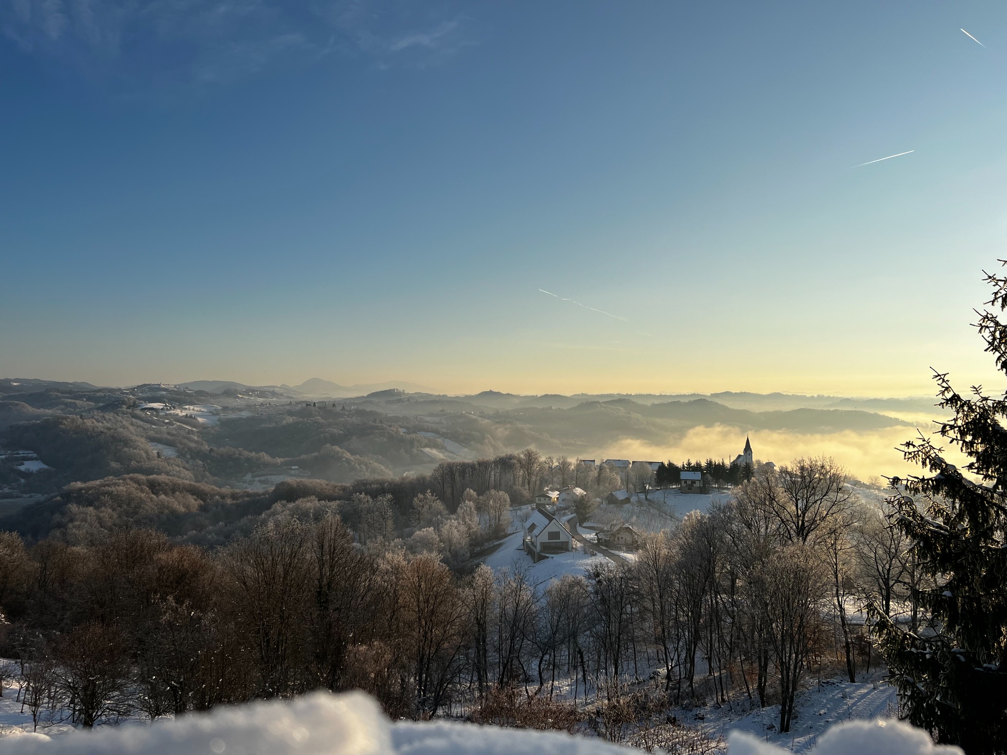 Winter view over the valley